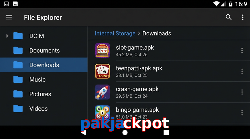 Main screen of Pakjackpot gameapk page for PK players