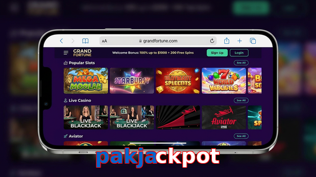 Main screen of Pakjackpot ios page for PK players